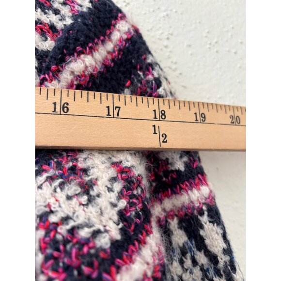 Anthropologie Sleeping On Snow Midland Fair Isle Sweater Poncho Blue XS/S Wool - Picture 9 of 14